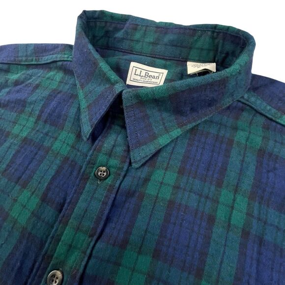 L.L. Bean Other - LL Bean BlackWatch Plaid Flannel Shirt Mens XL Navy Blue Green Outdoors